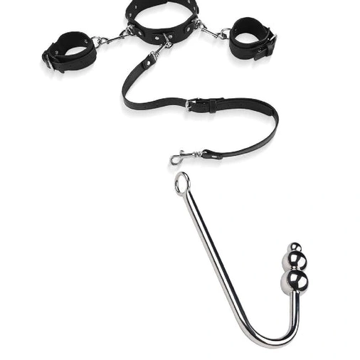 and Hook 5334 Collar Elegant Cuffs with Beaded Anal 1202